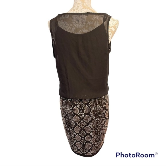 Cache Dress Gold Accent Skirt Snakeskin Pattern - Picture 3 of 9